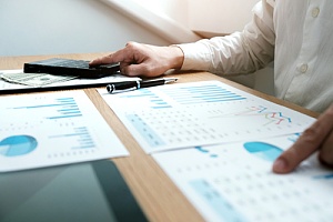 Employee going over audit report 