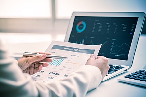 Man performing compliance audit 