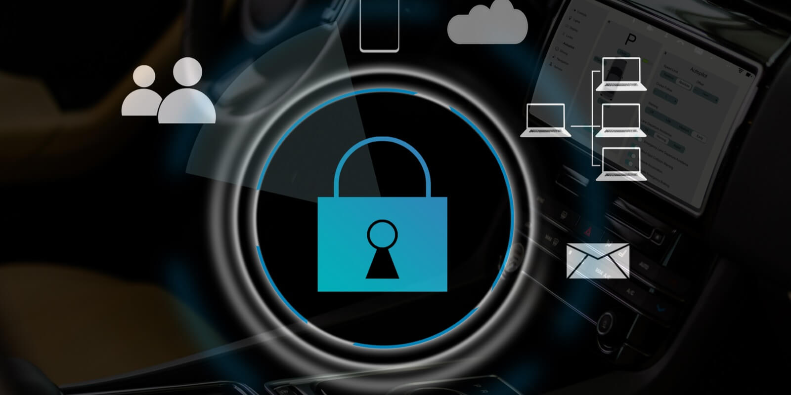 laptop computer with technology cybersecurity and privacy concept